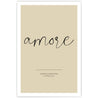 amore Bild mit beigen Hintergrund, unten personalisierte Namen & Datum.