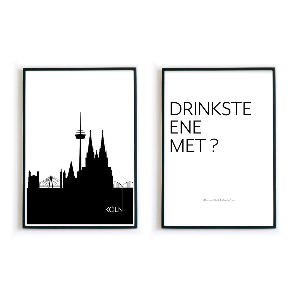 Köln für 4one | Skyline - Pictures dein Wohnzimmer Poster Set – 2er Bilder