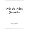 Mr & Mrs Poster Personalisiert mit individuellen Namen und Datum.